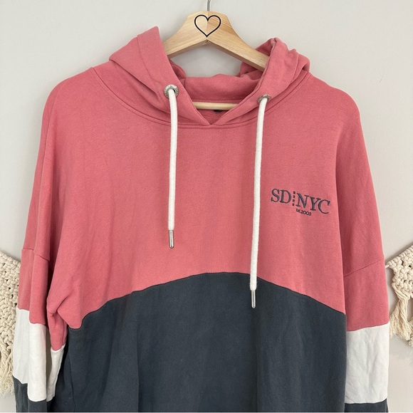 Superdry NYC Times Color Block Oversized Hoodie/Sweatshirt - Picture 6 of 8